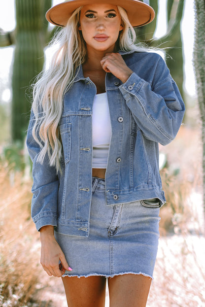 Threaded Pear Ella Wind Washed Oversize Jacket
