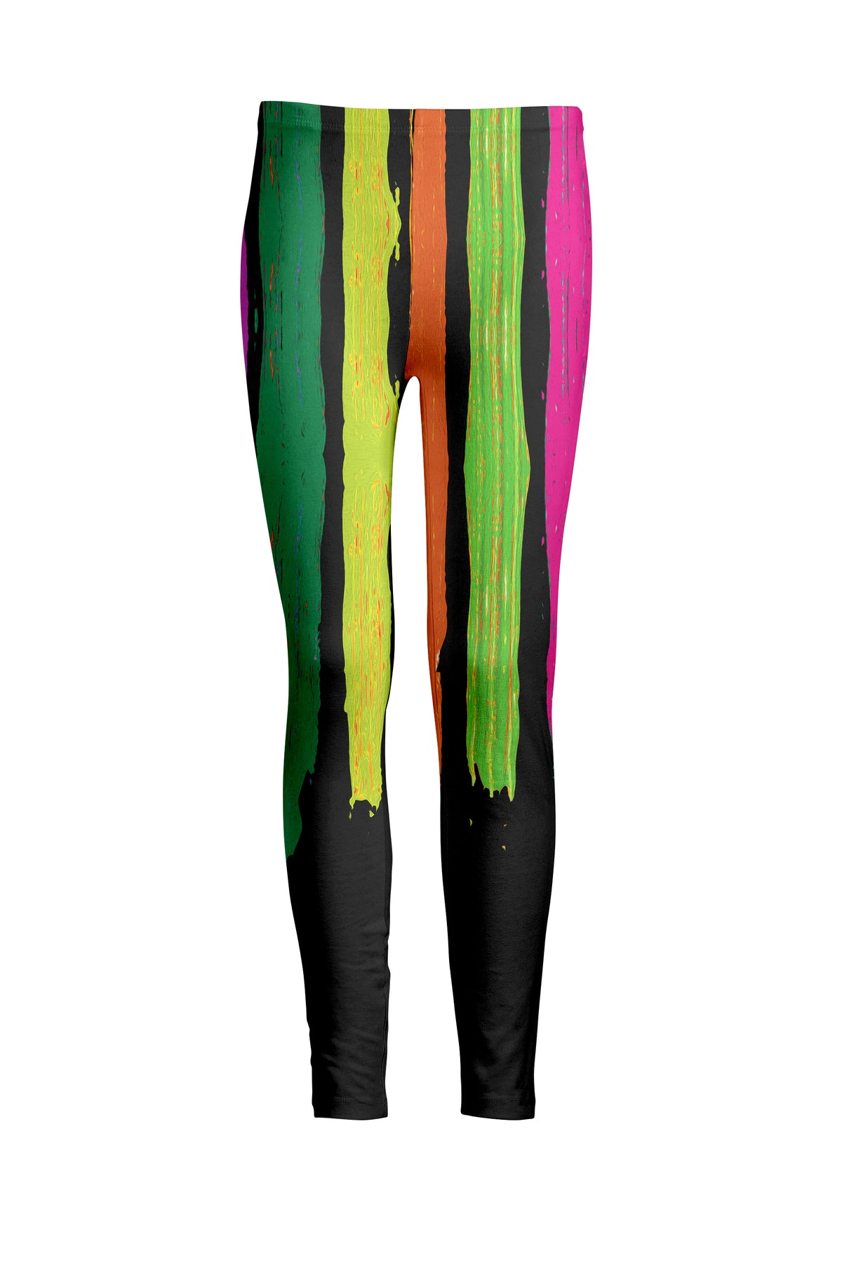 Black Multicolor Linear Print-