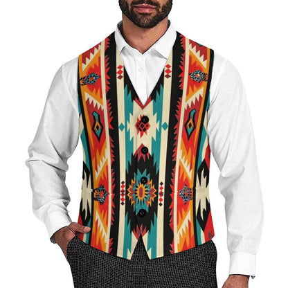 Baha Ranch Southwestern Aztec Men's Sleeveless Suit Vest