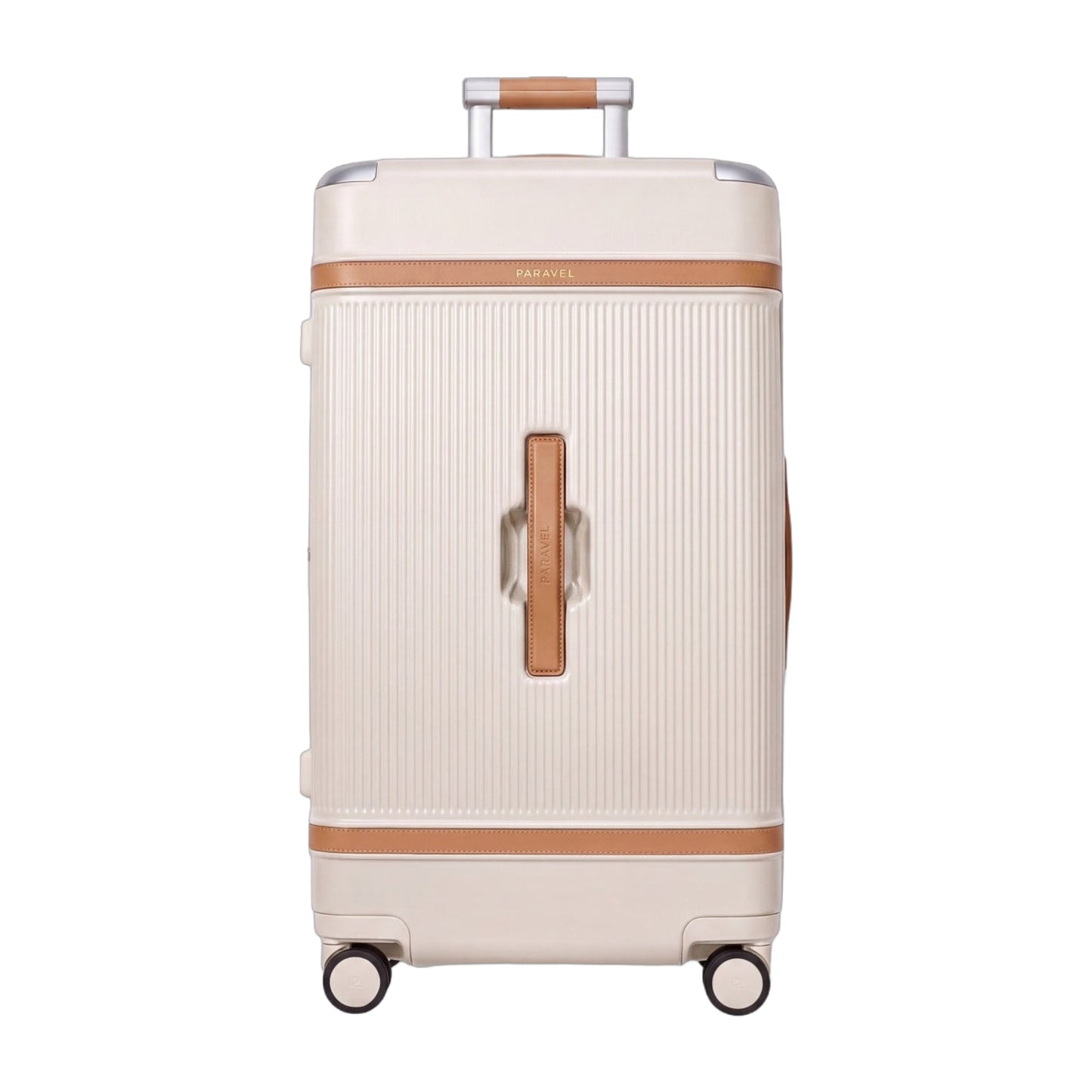 Paravel Aviator Trunk Checked Spinner Suitcase Travel Luggage Scout Tan