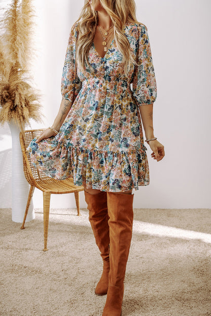 Threaded Pear Amira High Waist Ruffled Dress