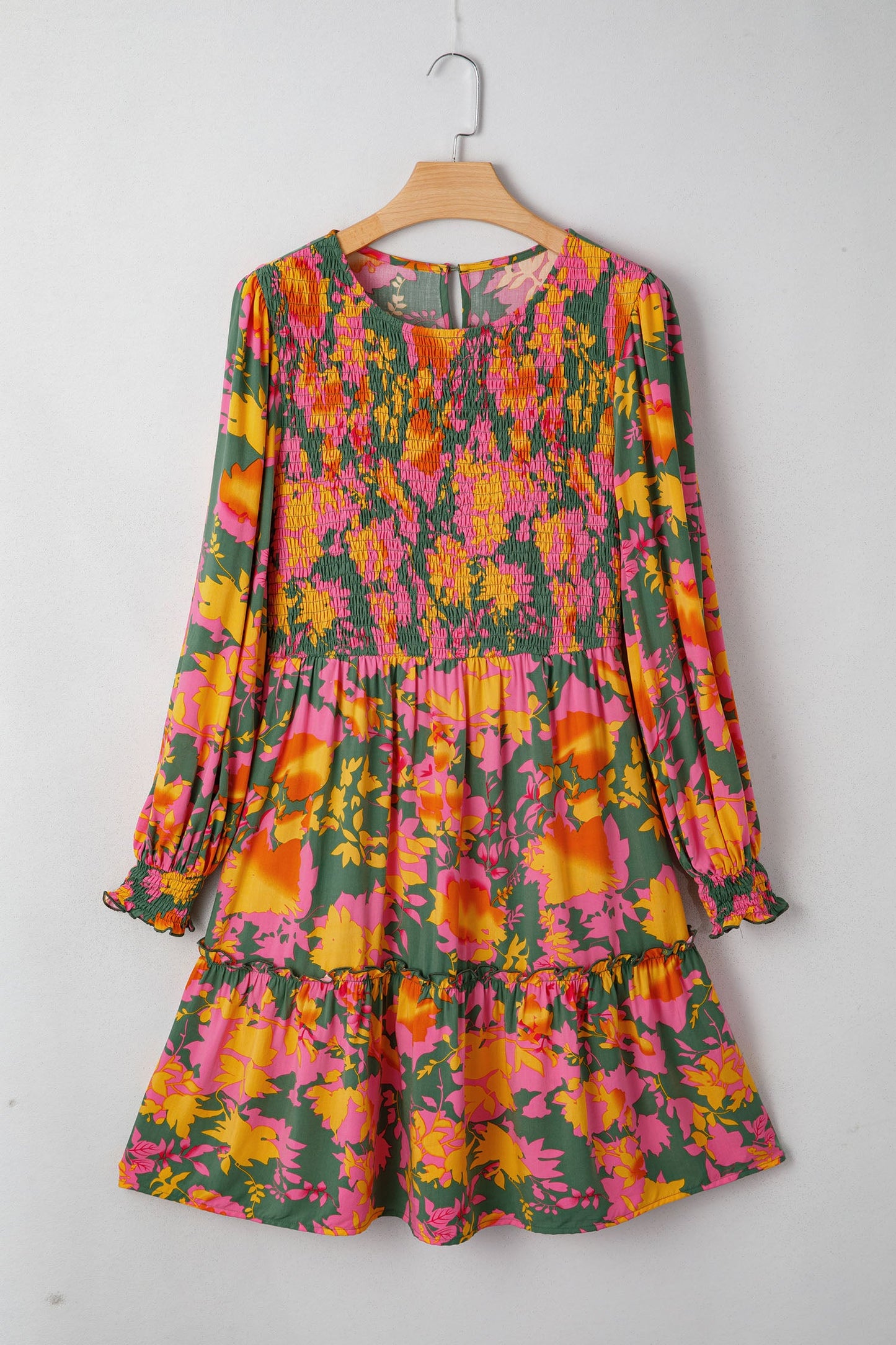 Threaded Pear Anna Smocked Ruffled Mini Dress