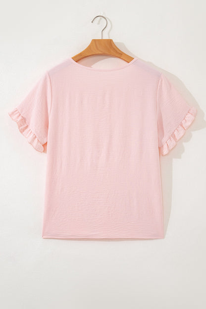 Threaded Pear Joelle Short Sleeve Blouse