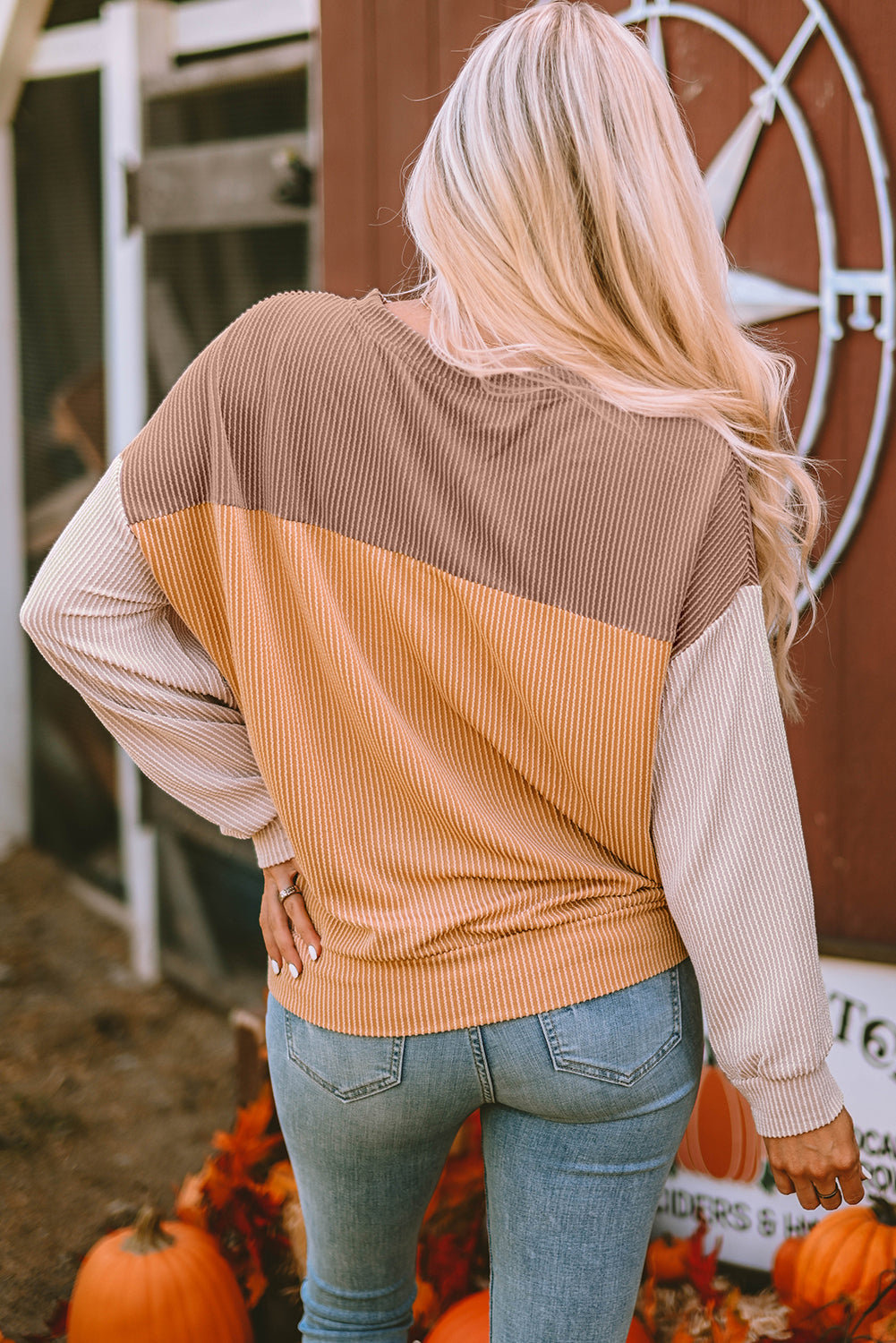 Threaded Pear Adaline Ribbed Loose top Long Sleeve Top