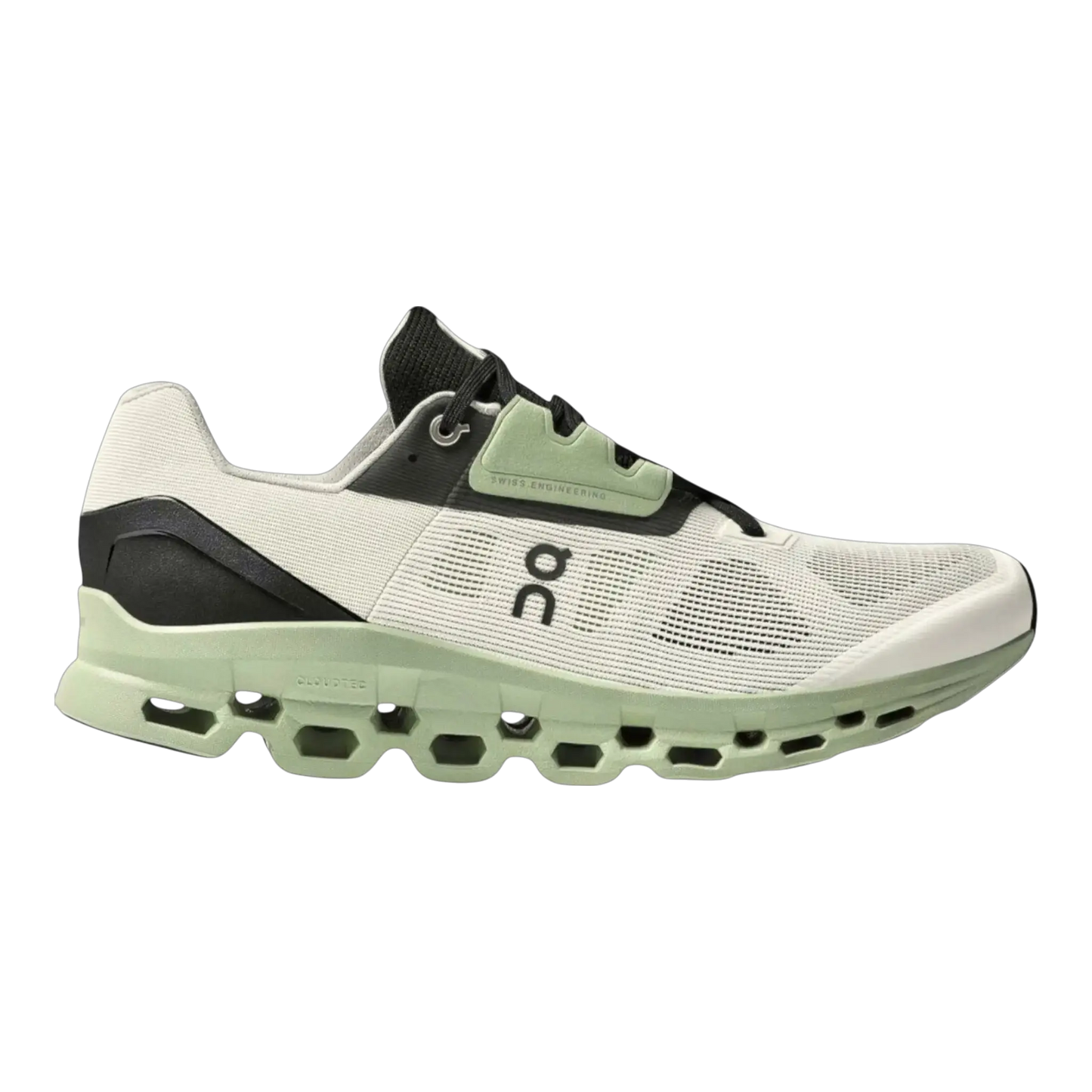 On Cloudstratus Men Running Sneakers White Black Green