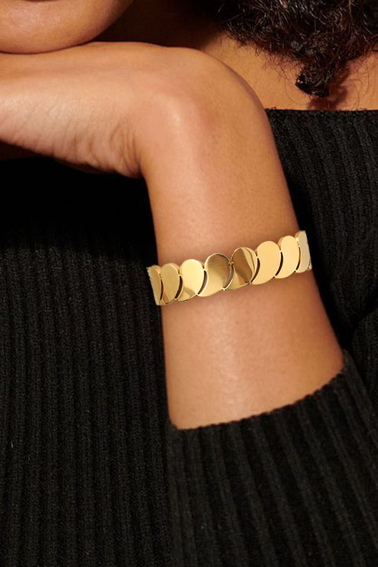 Threaded Pear Gold Water Drop Patched Plated Titanium Steel Bangle