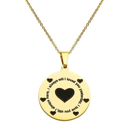 SteelTime Women's Stainless Steel 'I Loved You Yesterday, I Love You Still, I Always Have, I Always Will' Pendant