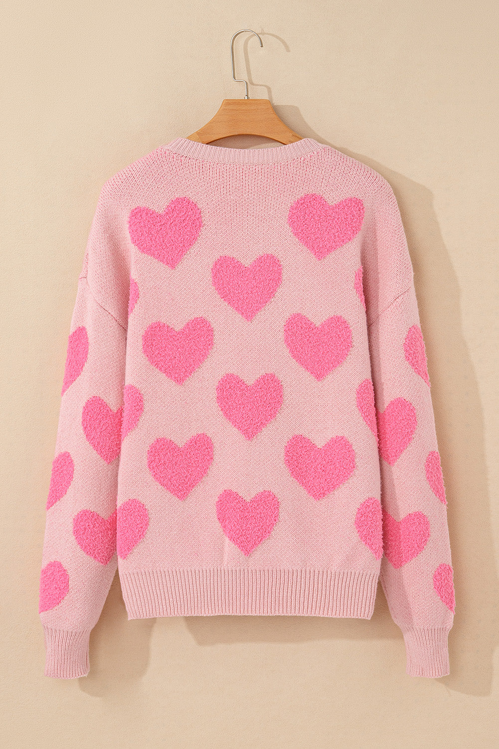 Threaded Pear Cali Heart Jacquard Knit Sweater