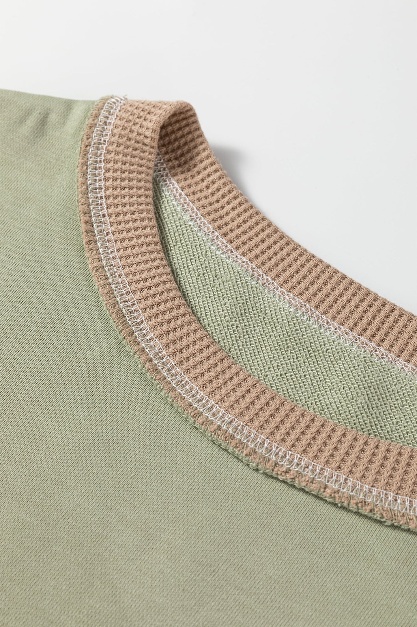 Threaded Pear Maelynn Waffle Patchwork Oversize Sweatshirt