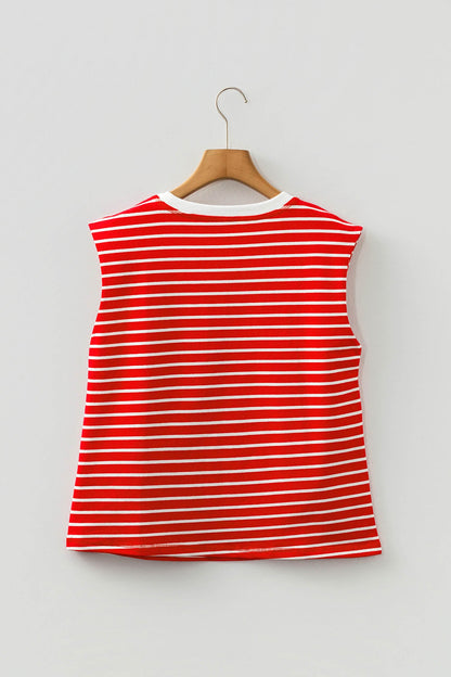 Threaded Pear Ivy Trim Loose Tank Top