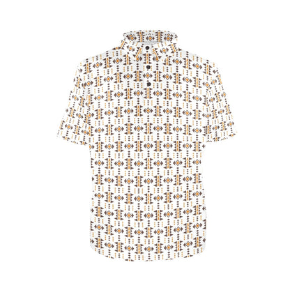 White Aztec Men's Polo Style Shirt