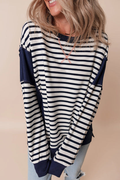 Threaded Pear Sage Exposed Seam Loose Fit Sweatshirt