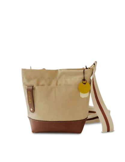 Betsy Bucket Bag | Khaki Nylon + Brown Leather