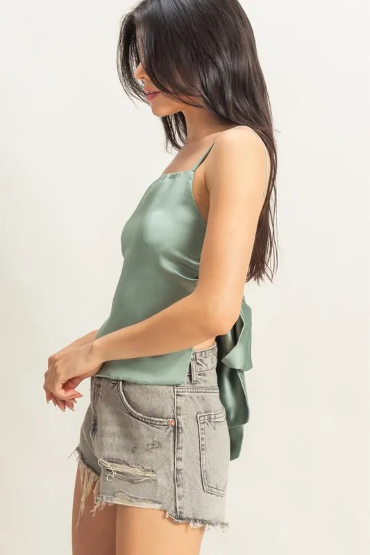 HYFVE Satin Back Tie Detail Cami