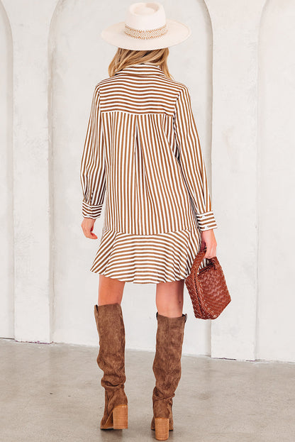 Threaded Pear Yamileth Shirt Mini Dress Long Sleeve Top