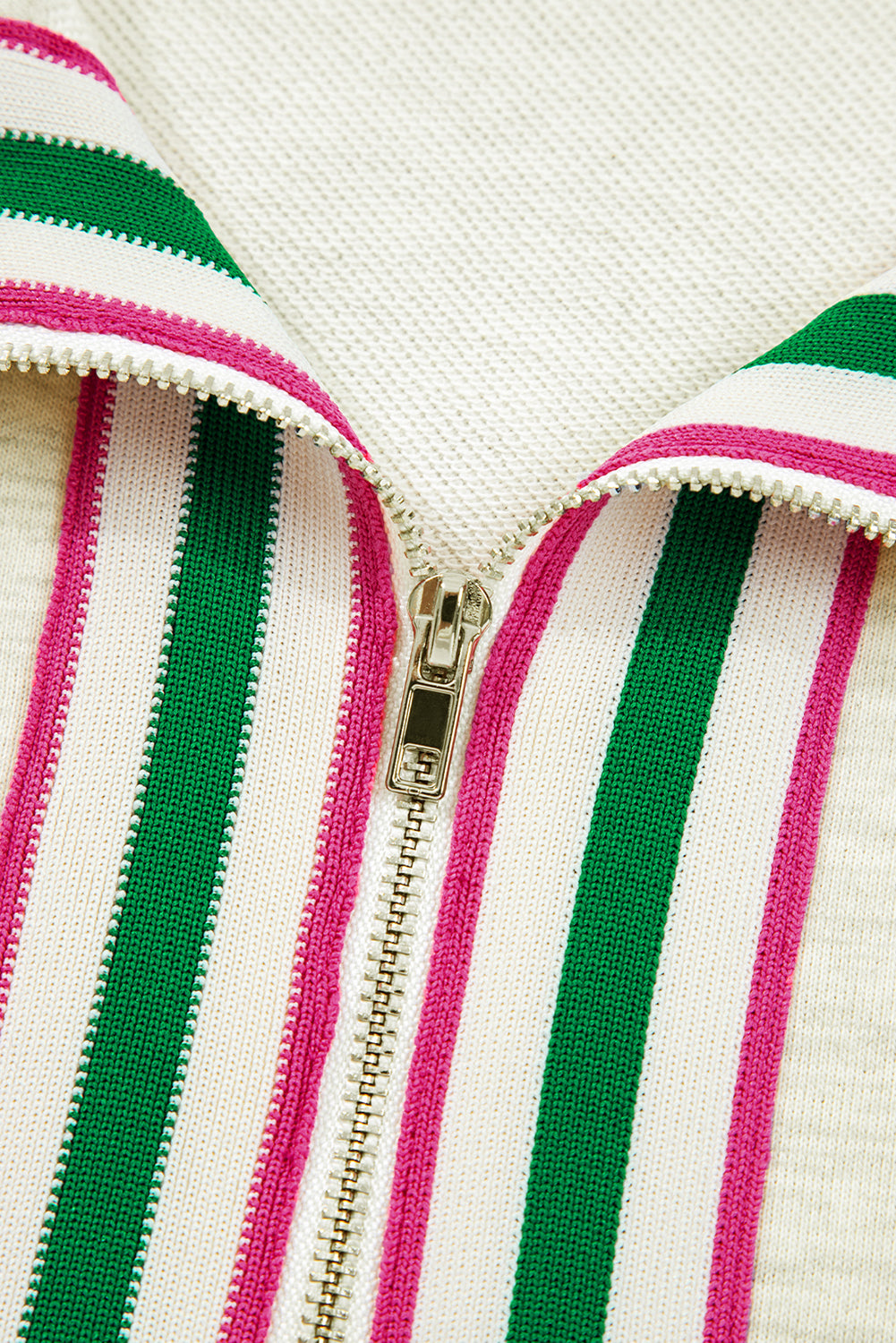Threaded Pear Felitina Patchwork Zip Collar Pullover