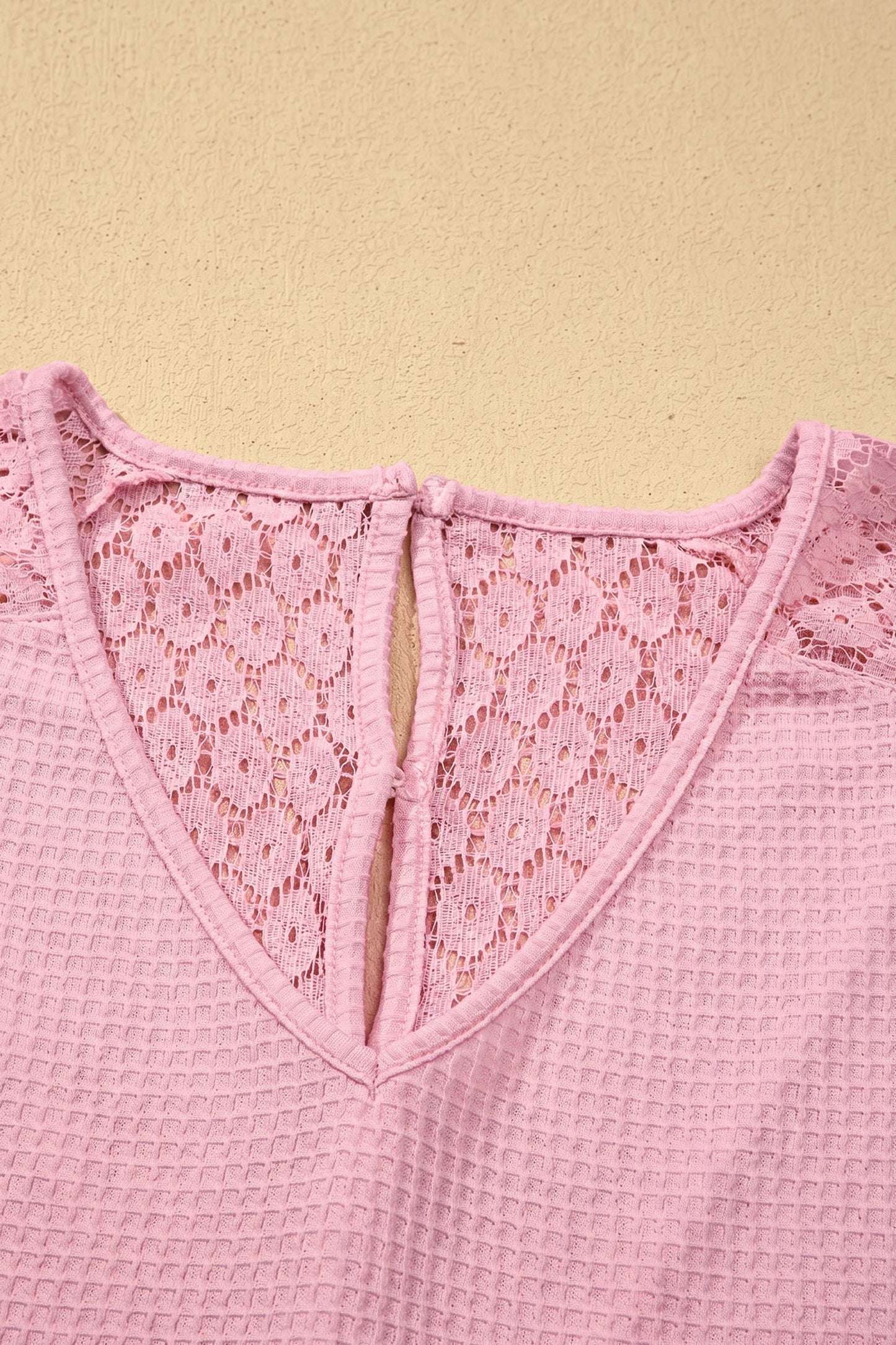 Threaded Pear Nyomi Cutout Waffle Knit Blouse