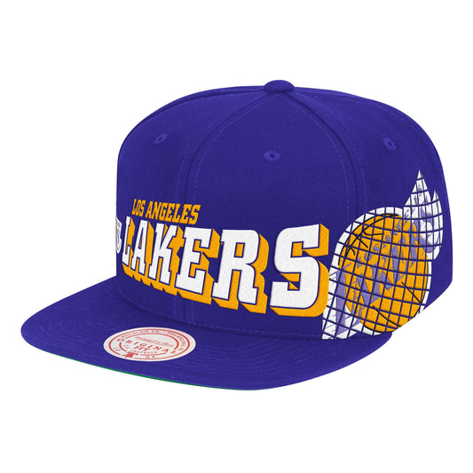 Men's Mitchell & Ness NBA The Grid Snapback NBA Lakers