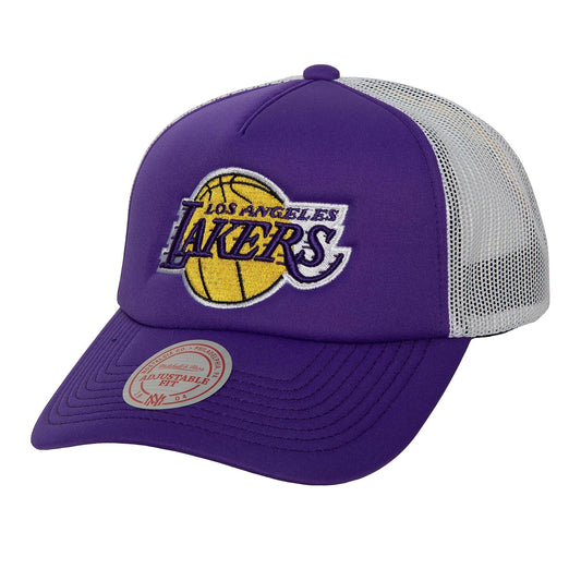 Men's Mitchell & Ness NBA Off The Backboard Trucker Lakers