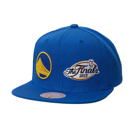 Men's Mitchell & Ness NBA Dual Whammy Snapback Warriors