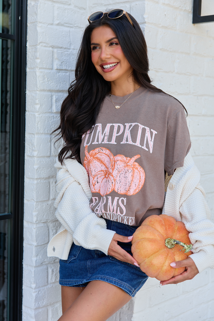 Pumpkin Farms Brown Graphic Tee