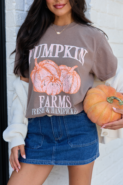 Pumpkin Farms Brown Graphic Tee