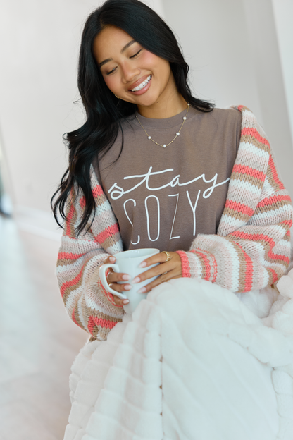 Stay Cozy Brown Graphic Tee