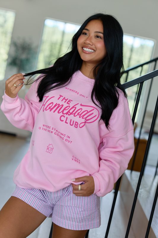 The Homebody Club Light Pink Graphic Sweatshirt