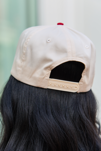 Dilly Dally Natural/Red Embroidered Trucker Hat