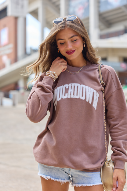Touchdown Block Mocha Graphic Sweatshirt