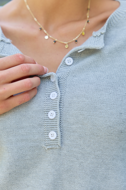 Casey Grey Henley Pullover