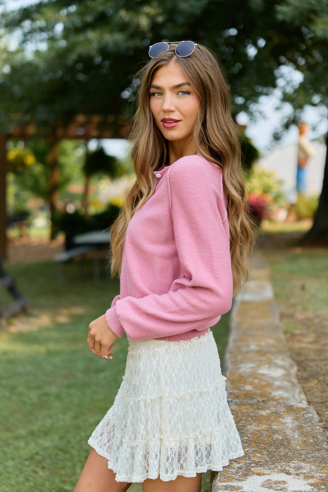 Casey Mauve Henley Pullover