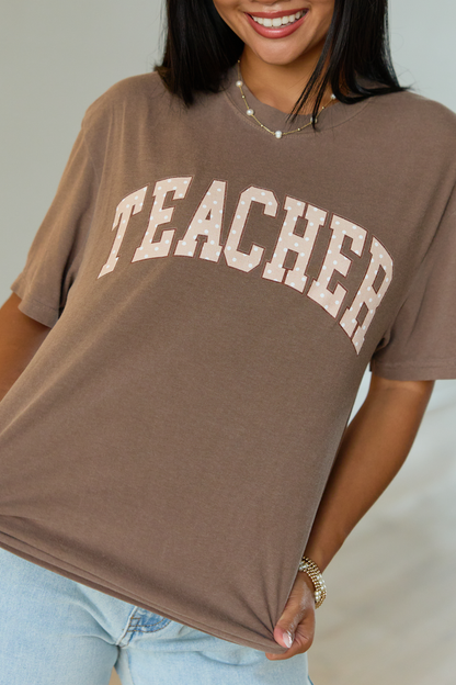 Teacher Polka Dot Brown Graphic Tee