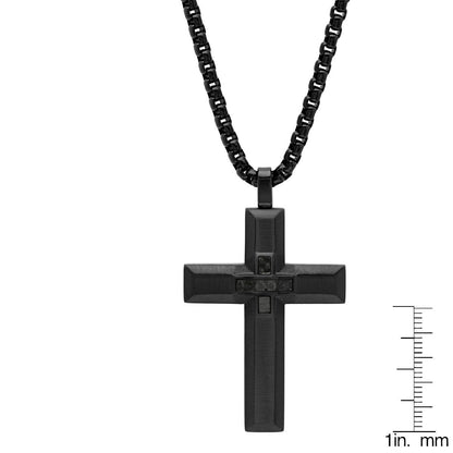Black Cross Pendant With Black Carbon Fiber Center