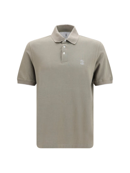 Polo Shirt Cotton Khaki/Grey