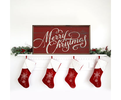 Kendrick Home Merry Christmas Curly Red