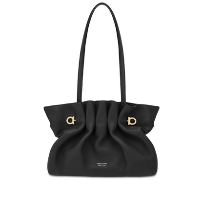 Ferragamo Soft Black Shoulder Bag