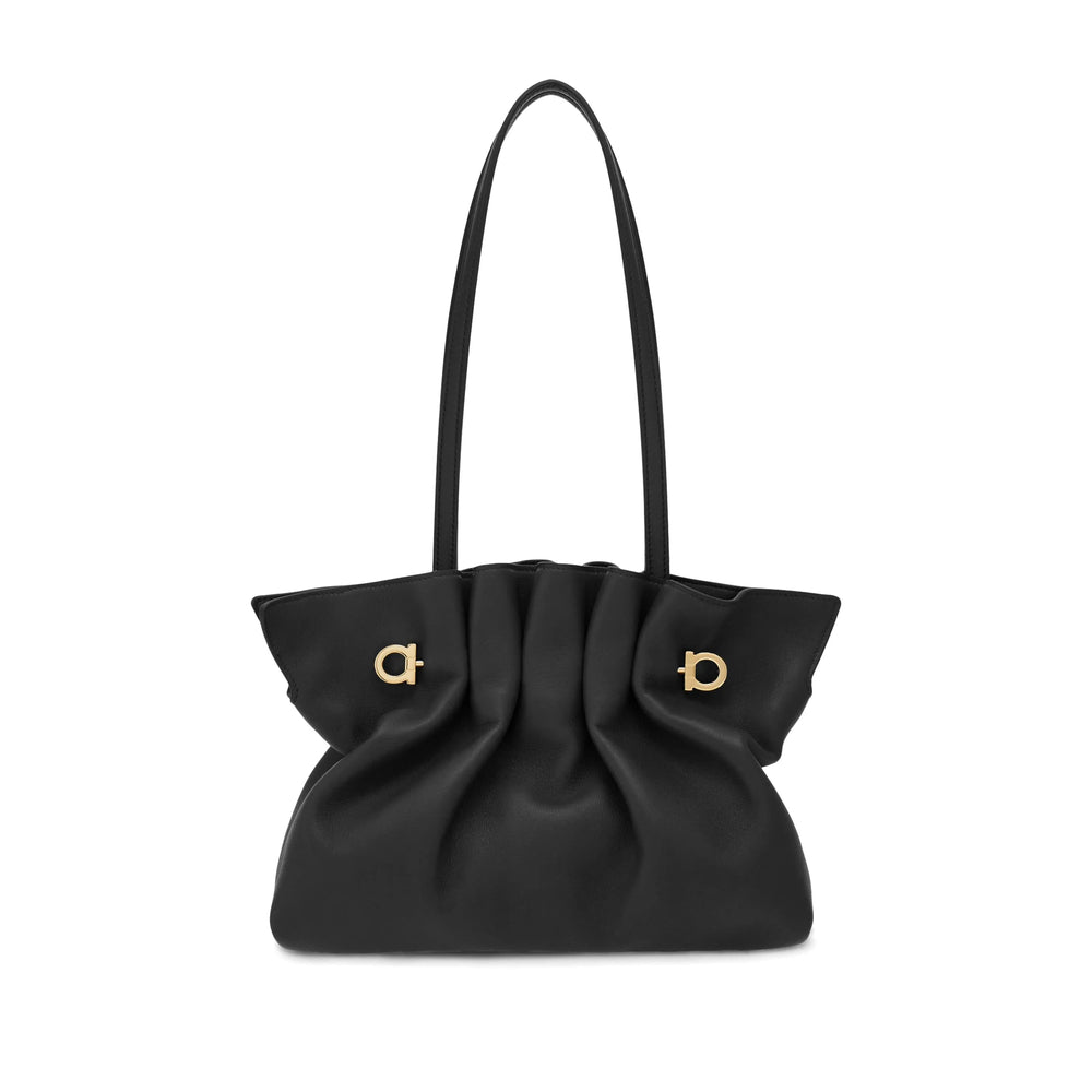 Ferragamo Soft Black Shoulder Bag