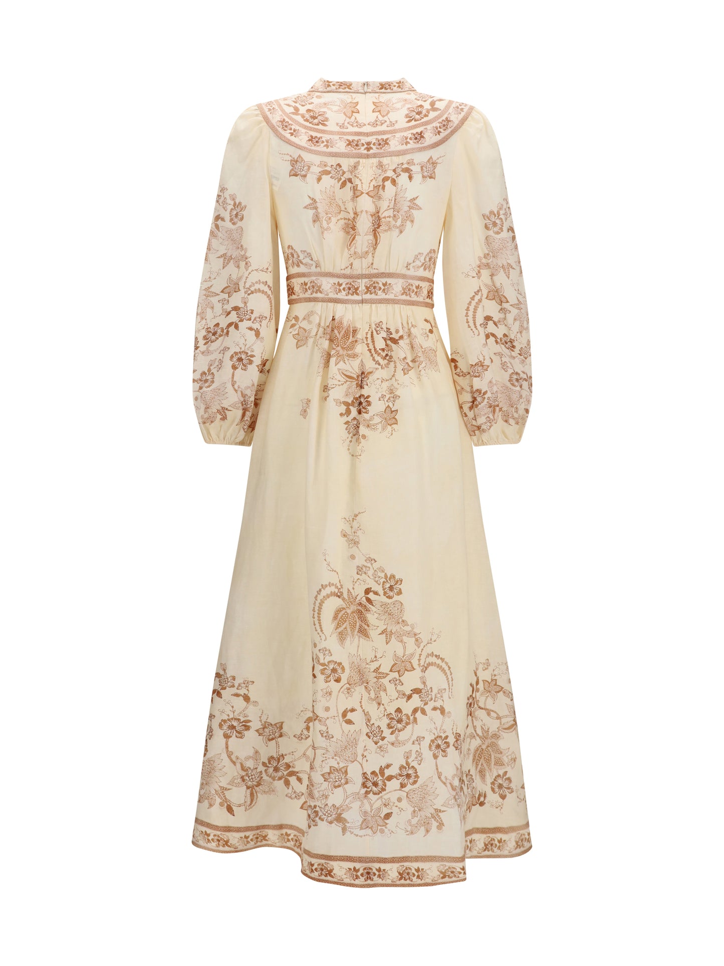 Dress Indra Plunge Cream Tan Floral