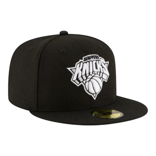 New Era 59fifty New York Knicks Black White Fitted Hat