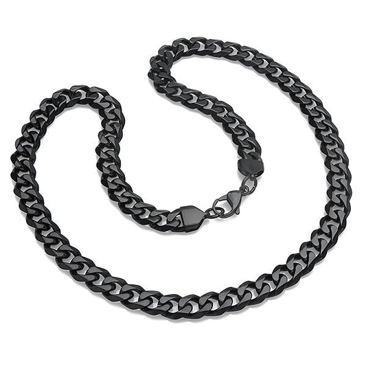 Classic Black Cuban Link Chain Necklace