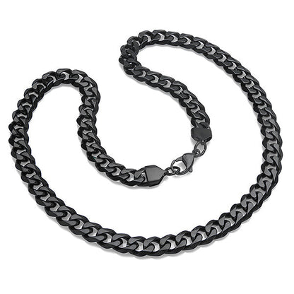 Classic Black Cuban Link Chain Necklace