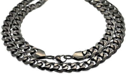 Classic Black Cuban Link Chain Necklace