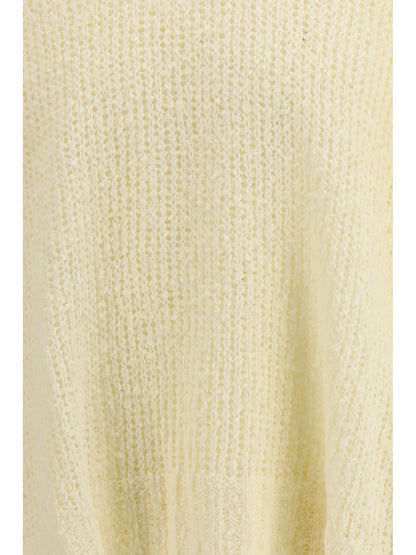 Openwork Sweater Eggshell Linen