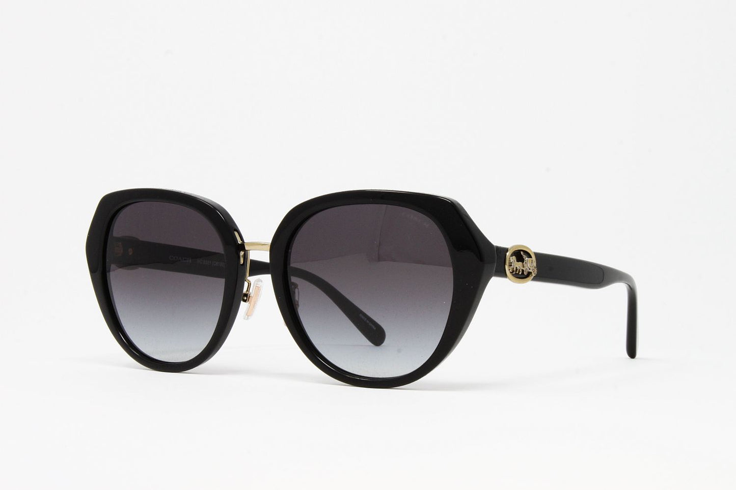 Coach HC8331-50028G Black 55mm Plastic Round Women's Sunglasses