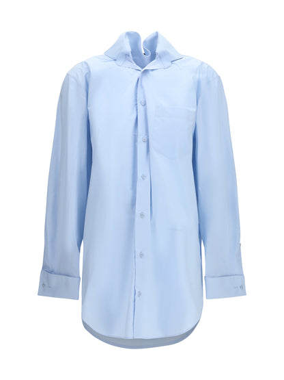 Shirt With Elasticated Collar Blue