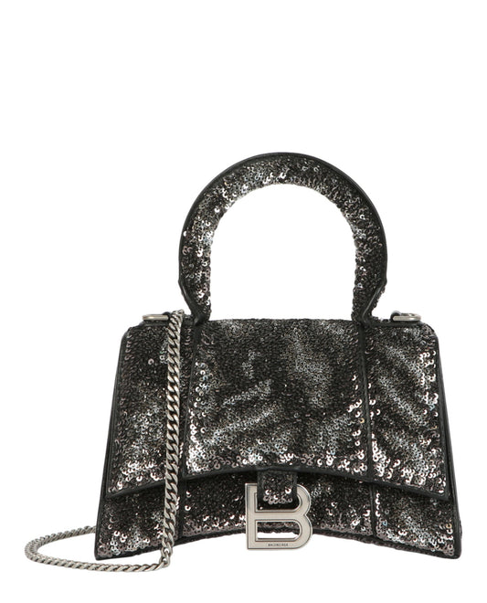 Balenciaga Hourglass Xs Top Handle Bag With Sequins
