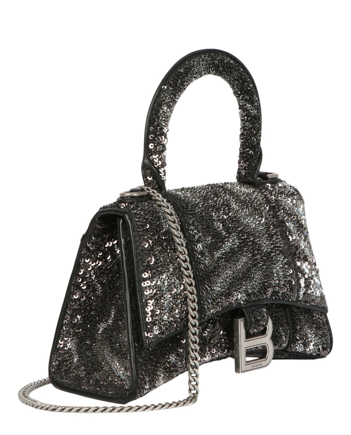 Balenciaga Hourglass Xs Top Handle Bag With Sequins