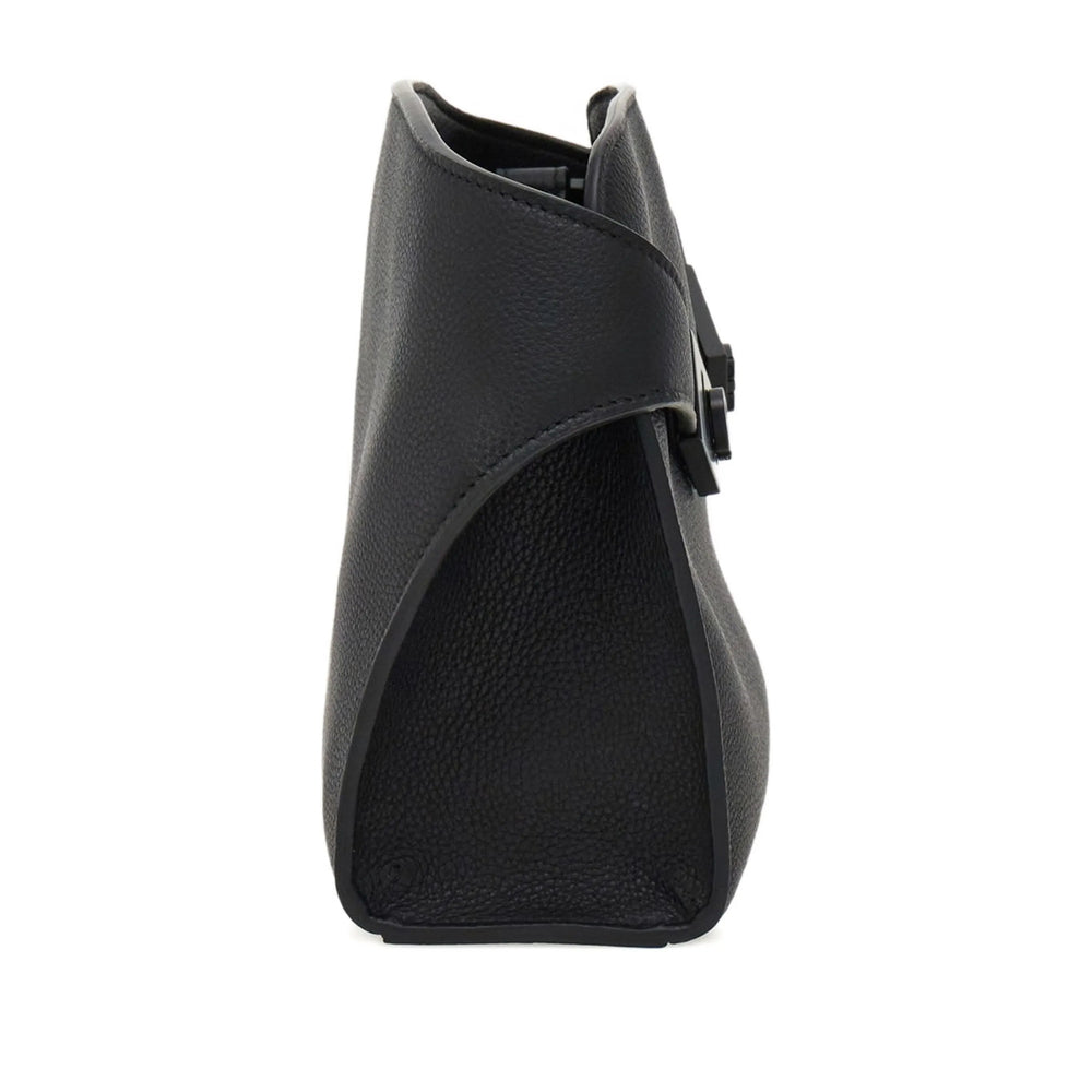 Black Calfskin Luggage With Adjustable Shoulder Strap
