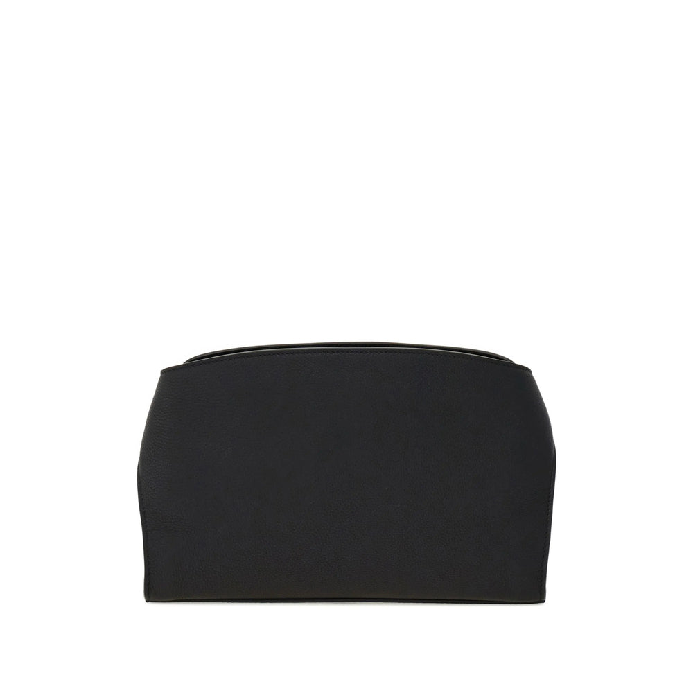 Black Calfskin Luggage With Adjustable Shoulder Strap